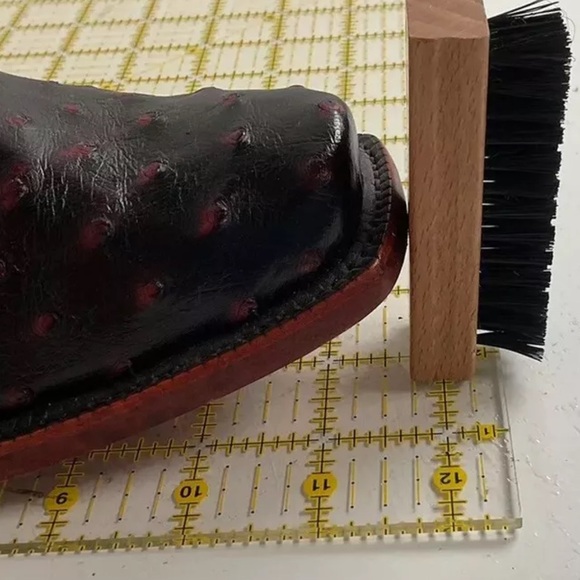 Nocona Black Cherry Ostrich Quill Cowboy Boots 9 EE Handcrafted USA Made - Picture 4 of 14